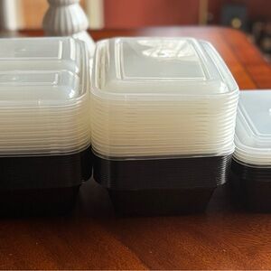 Black and White Food Storage Containers